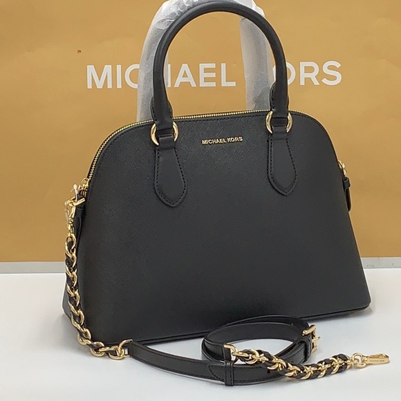 MICHAEL KORS
(NWT
Veronica Medium Saffiano Leather Dome
Satchel BLACK COLOR - Picture 2 of 15